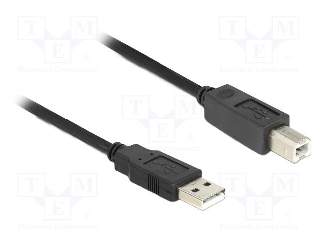 Cable; USB 2.0; USB A plug,USB B plug; 11m; black; 22AWG,28AWG