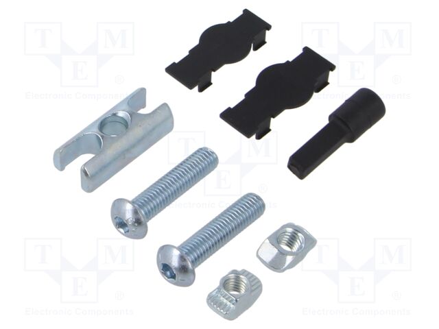 Mounting coupler; for profiles; L: 37mm; steel; Holes pitch: 23mm