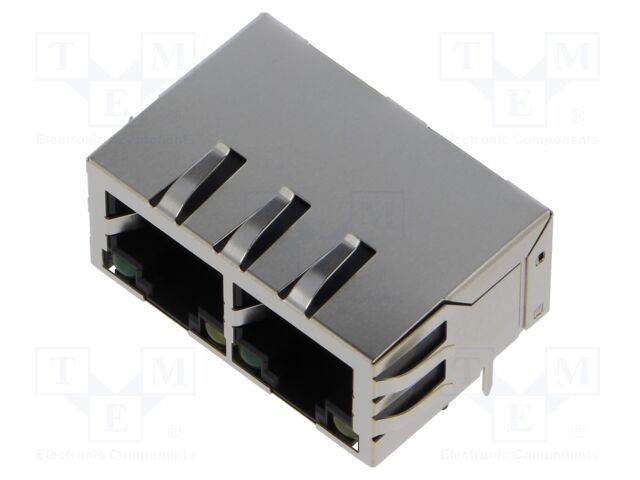 Socket; RJ45; PIN: 8; shielded,with LED; Layout: 8p8c; THT