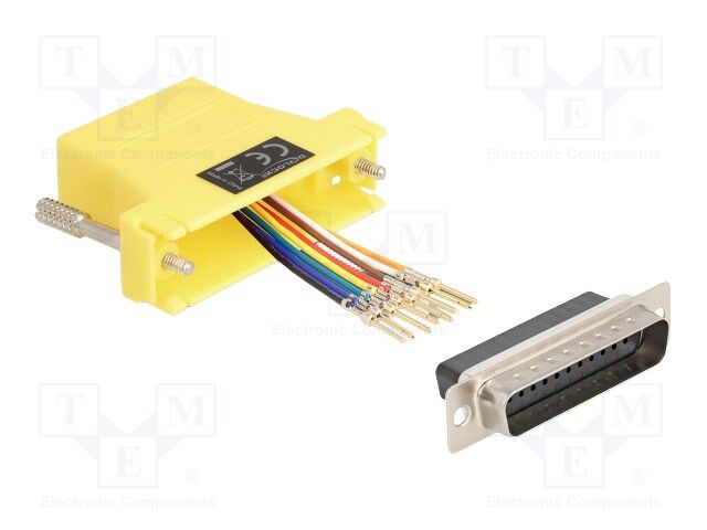 Adapter; D-Sub 25pin plug,RJ45 socket; yellow