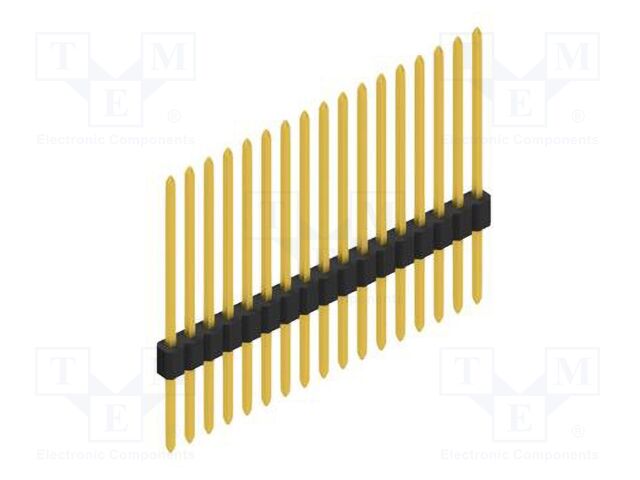Connector: pin strips; pin header; male; PIN: 17; 1.27mm; THT; 1x17