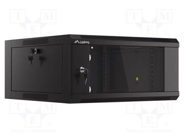 Enclosure: rack cabinet; Standard: 19"; 4U; black; 600mm; hanging