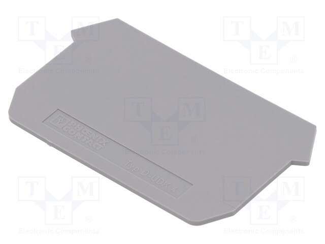 End piece; grey; for UDK4 connectors; Width: 1.5mm; polyamide