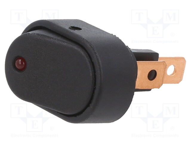 ROCKER; SPST; Pos: 2; OFF-ON; 30A/12VDC; red; LED; Rcont max: 50mΩ