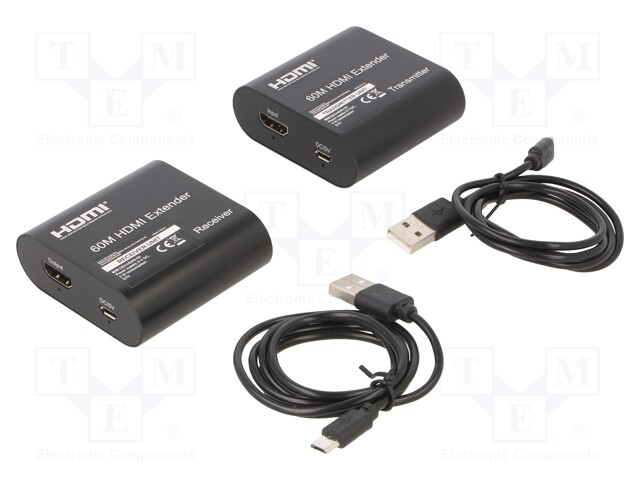 HDMI extender; HDMI 1.3; black; Features: supports EDID; Cat: 6