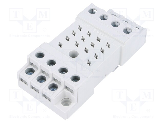 Socket; PIN: 14; 10A; 250VAC; Mounting: DIN; Leads: screw terminals