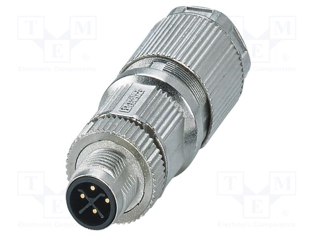 Connector: M12; plug; PIN: 4; 690V; straight; IP65; crimped; S; 12A