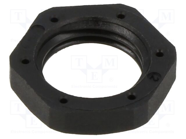 Nut; M16; 22mm; black; -40÷100°C; Thread: metric; Pitch: 1.5