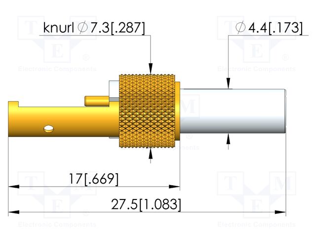 Test plug; HFS-819; 27.5mm; test needles; 100Ω; plug