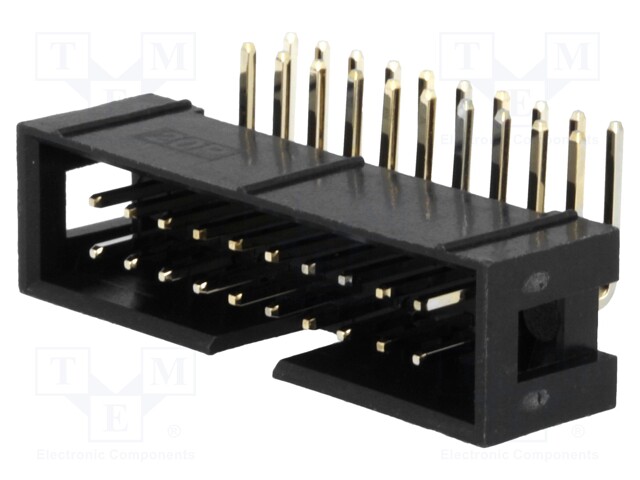 Socket; IDC; male; PIN: 20; angled 90°; THT; gold-plated; 2.54mm