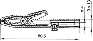 Crocodile clip; 25A; green; Grip capac: max.9.5mm; 932146104