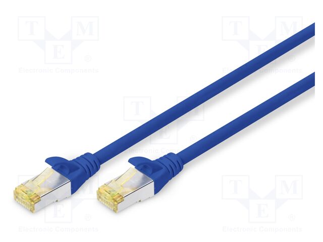 Patch cord; S/FTP; 6a; stranded; Cu; LSZH; blue; 1m; 26AWG