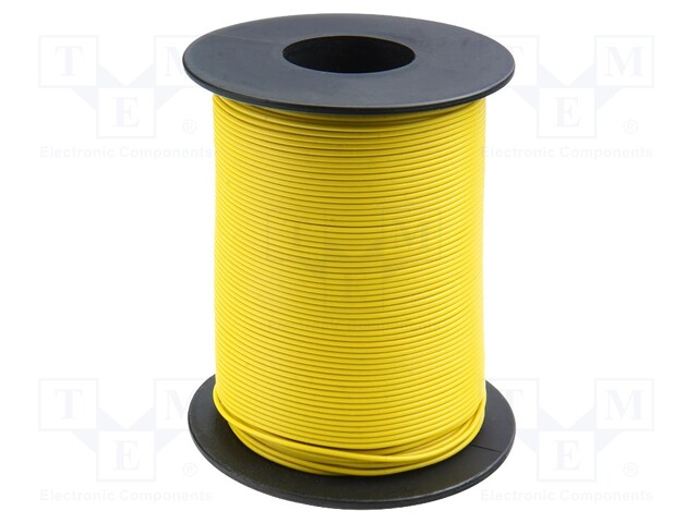 Wire; stranded; Cu; 1x0,14mm2; PVC; yellow; 60V; -10÷85°C; 100m
