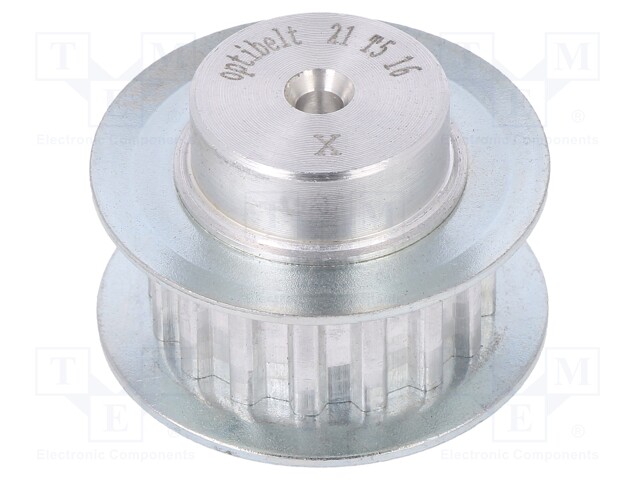 Belt pulley; T5; W: 10mm; whell width: 21mm; Ø: 24.6mm; aluminium