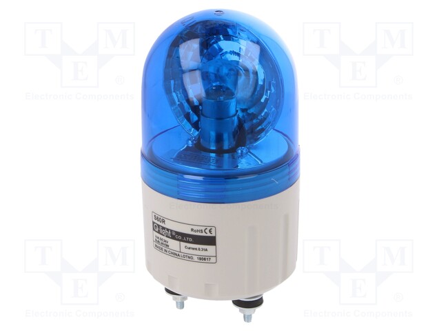 Signaller: lighting; rotating light; blue; Series: S60; 24VDC; IP44
