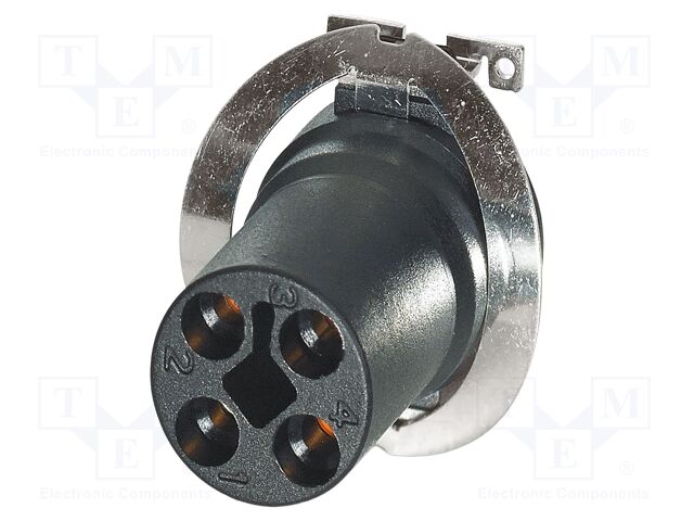 Connector: M12; contact insert; PIN: 4; 63V; straight; SMT; 12A