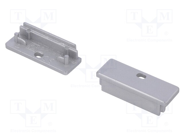 Cap for LED profiles; silver; ABS; Application: WIDE24