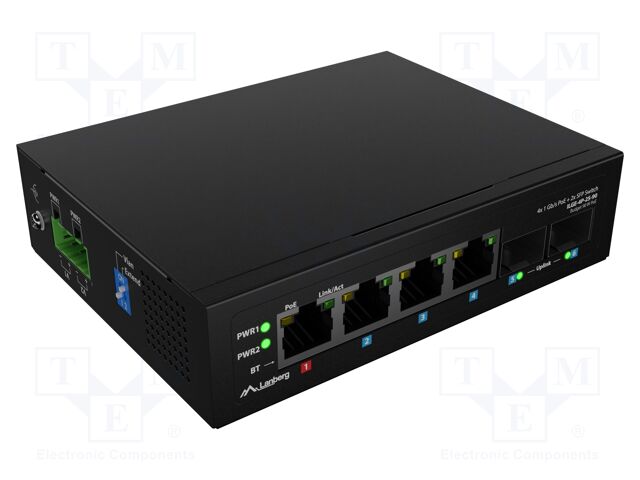 Switch Ethernet; PnP,LED status indicator,PoE (PoE); black