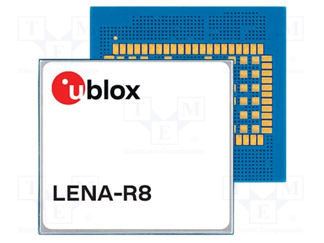 Module: LTE; Down: 10Mbps; Up: 5Mbps; LENA-R8; SMD; 30x27x2.7mm