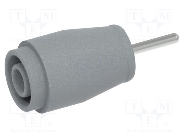 Connector: 4mm banana; socket; 25A; grey; nickel plated; insulated