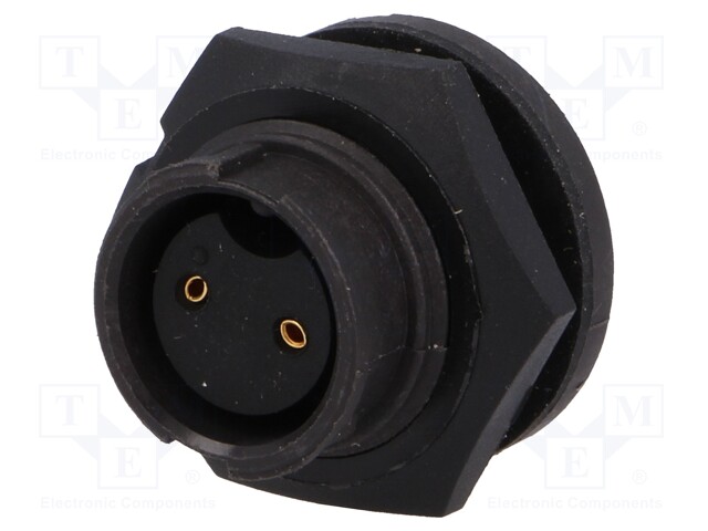 Connector: circular; Series: EN3; socket; female; soldering; PIN: 2