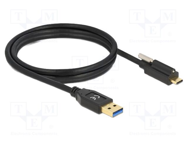 Cable; USB A plug,USB C plug; 1.5m; black; 24AWG,30AWG; 10Gbps