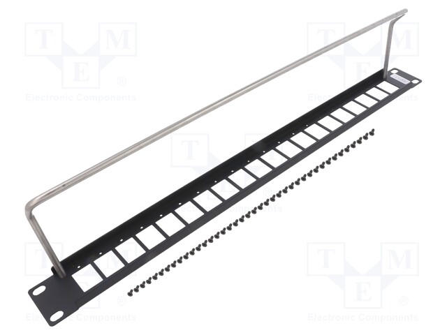 Patch panel; mounting adapter; SLIM; RACK; screw; 29mm; 19"