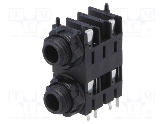 Socket; Jack 6,35mm; female; mono; screw; THT; tinned