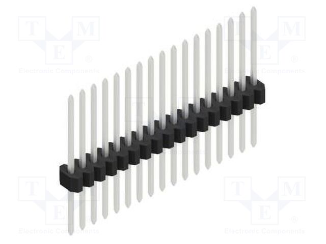 Connector: pin strips; pin header; male; PIN: 17; 1.27mm; THT; 1x17