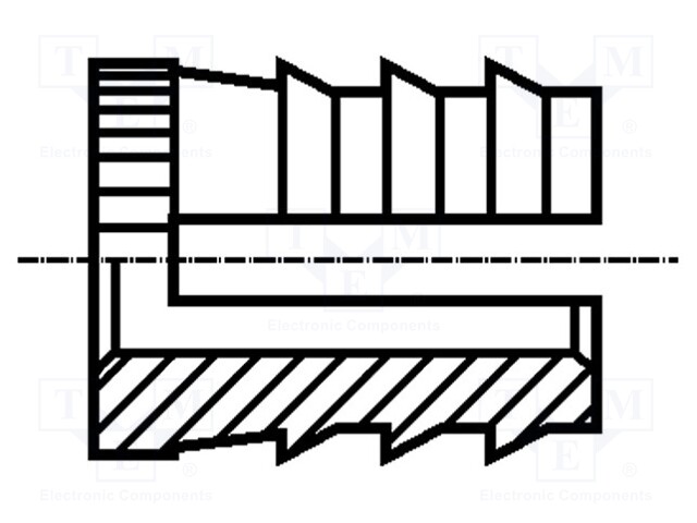 Threaded insert; brass; without coating; M5; BN: 1051