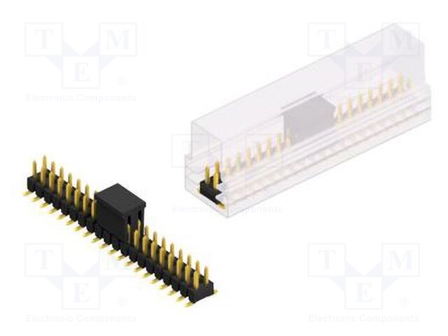 Connector: pin strips; pin header; male; PIN: 40; 2.54mm; SMT; 2x20