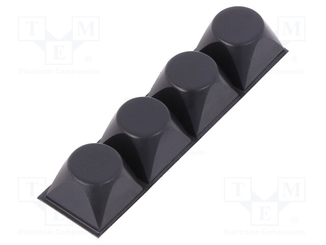 Self-adhesive foot; H: 13.2mm; black; polyurethane