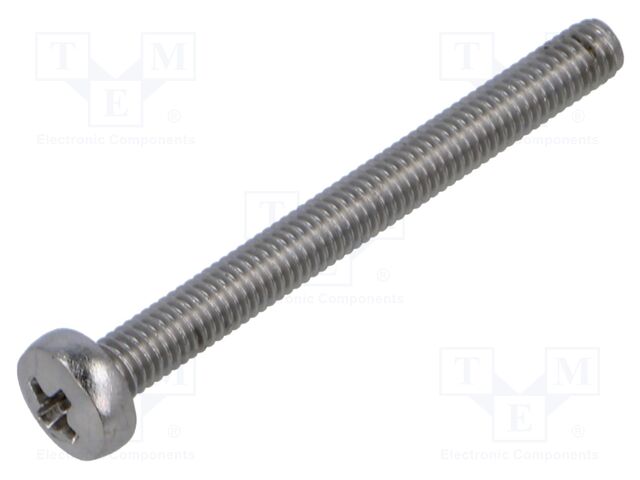 Screw; M3x30; Head: cheese head; Phillips; PH1; A2 stainless steel