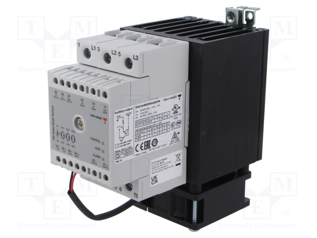 Relay: solid state; Ucntrl: 5÷32VDC; 65A; 42÷660VAC; 3-phase; IP20