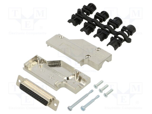 D-Sub HD; PIN: 44; plug; female; for cable; angled 90°; soldering