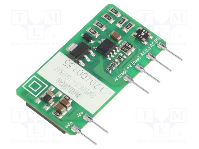 Converter: AC/DC; 3W; Uout: 15VDC; Iout: 200mA; 76%; Mounting: PCB