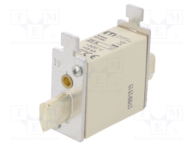 Fuse: fuse; gG; 25A; 500VAC; ceramic,industrial; NH00C; WT-NH