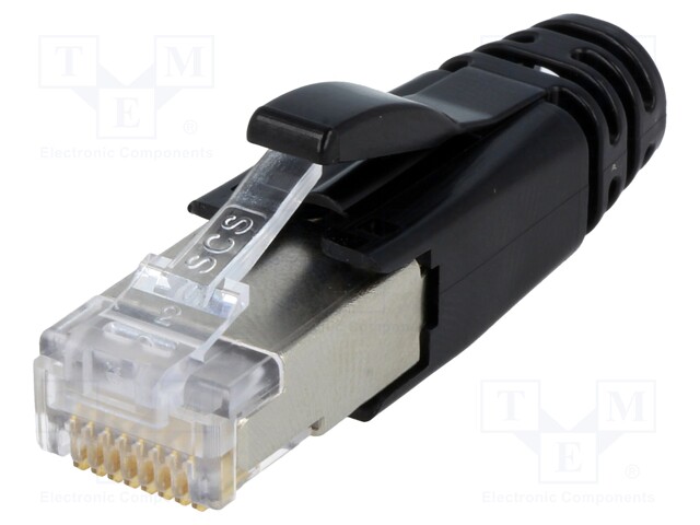 Plug; RJ45; PIN: 8; shielded; Layout: 8p8c; IDC,crimped; for cable