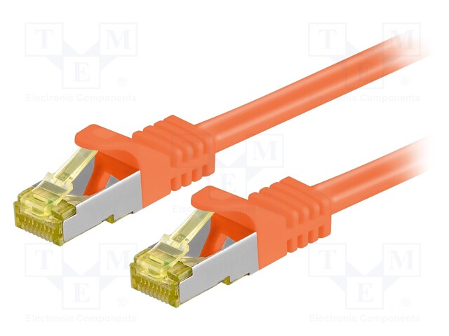 Patch cord; S/FTP; 6a; stranded; Cu; LSZH; orange; 10m; 26AWG