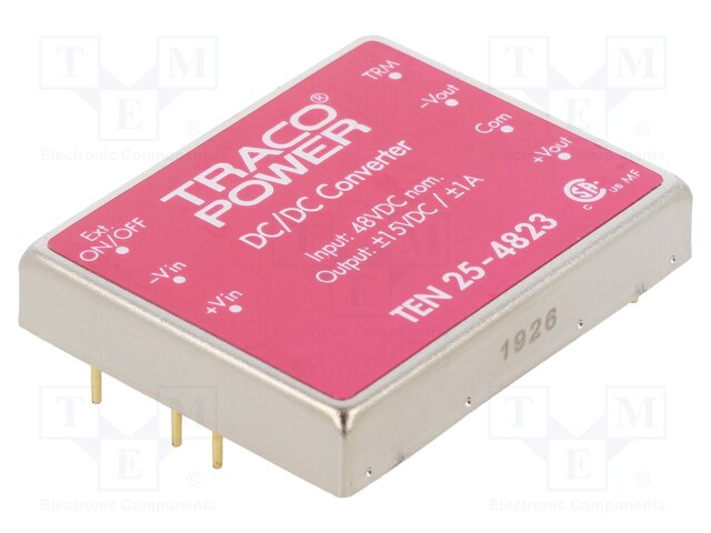 Converter: DC/DC; 25W; Uin: 36÷75V; Uout: 15VDC; Uout2: -15VDC; 48g