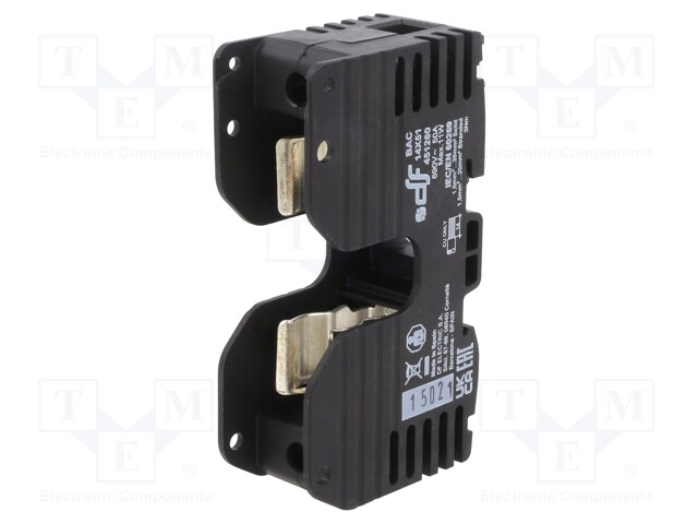 Fuse holder; 14x51mm; 50A; 690VAC; 750VDC; black
