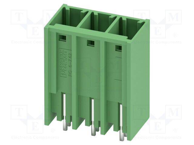 PCB headers, nominal cross section: 6 mm?, color: green, nom