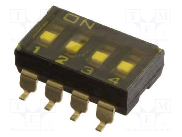 Switch: DIP-SWITCH; Poles number: 4; ON-OFF; 0.025A/24VDC; Pos: 2