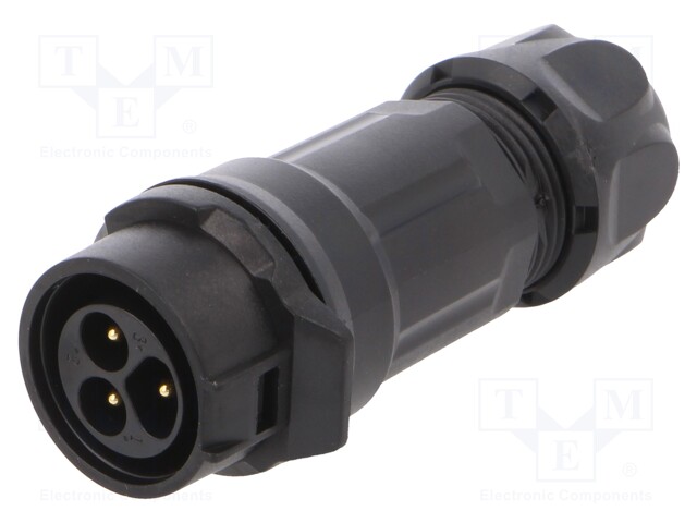 Plug; Connector: circular; MRD; PIN: 3; gold flash; 10A; soldering