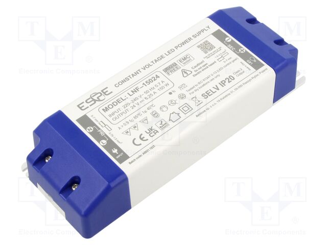 Power supply: switching; LED; 150W; 24VDC; 6.25A; 220÷240VAC; IP20