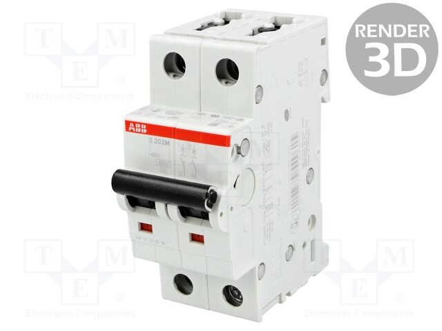Circuit breaker; 400VAC; Inom: 8A; Poles: 2; DIN; Charact: C; 10kA
