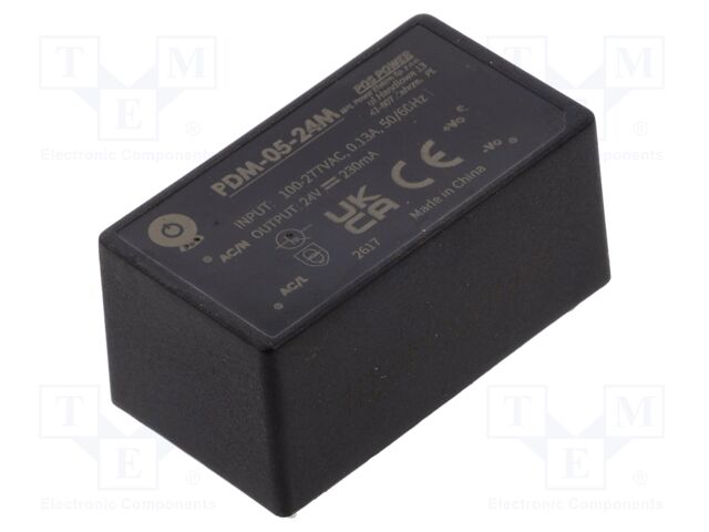Converter: AC/DC; 5W; 85÷305VAC; Usup: 100÷430VDC; Uout: 24VDC; THT