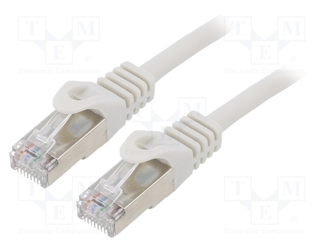 Patch cord; F/UTP; 6; stranded; CCA; PVC; grey; Len: 10m; RJ45 plug