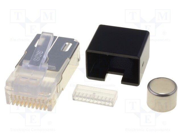 Plug; RJ50; PIN: 10; shielded; Layout: 10p10c; IDC,crimped