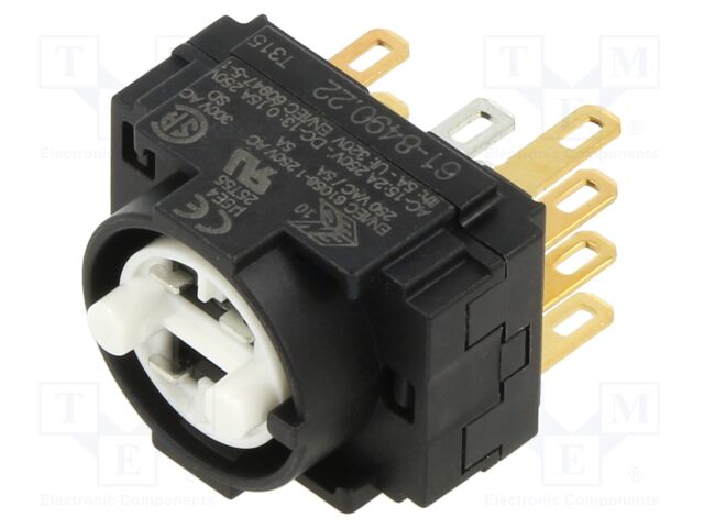 Contact Block, 5 A, 250 V, 3 Pole, 61 Series, Quick Connect